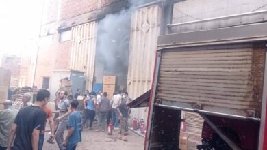 صور .. إصابة 6 أشخاص في حريق مصنع "أبو حوا" بمدينة قليوب
