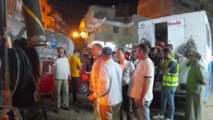 حل مشكلة غرق شوارع ومقابر قرية الشموت ببنها