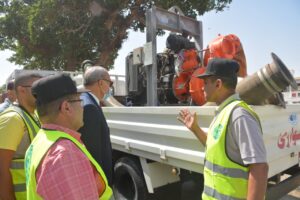 محافظ القليوبية يشهد تجربة محاكاة تصريف الأمطار استعدادًا لموسم الشتاء