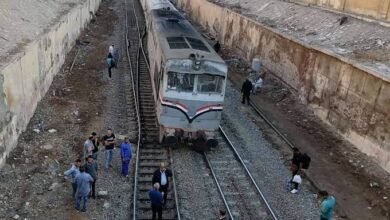 خروج عربتين بقطار مطروح عن مسارهما بالبحيرة دون خسائر