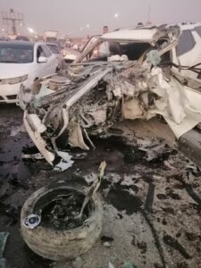 صور.. إصابة 13 شخص في حادث انقلاب سيارة ميكروباص بالقليوبية