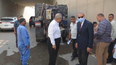 محافظ القليوبية يتفقد عددًا من الأنفاق للتأكُد من جاهزيتها لشفط مياه الأمطار