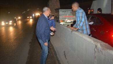 صور - محافظ القليوبية يتابع أعمال تصريف مياه الأمطار بالطرق الرئيسيه