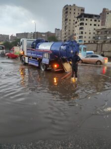 سقوط أمطار بالقليوبية ومعدات لشفط المياه من الشوارع
