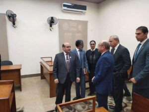 صور - وزير العدل ومحافظ القليوبية يفتتحان أعمال تطوير محكمة الطفل ببنها