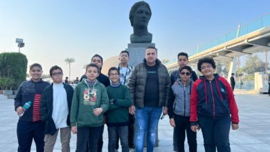 شبان بنها تنظم زياره الى مكتبه الاسكندريه لمشاهده عروض القبه السماويه