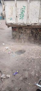 صور - هبوط أرضي بشارع مساكن الجباسات بشبرا الخيمة