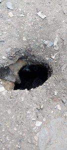 صور - هبوط أرضي بشارع مساكن الجباسات بشبرا الخيمة