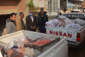 محافظ القليوبية يضبط 5 طن لحوم فاسدة و15 طن أرز لاحتكاره ومنع تداوله بالأسواق