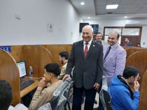 رئيس جامعة بنها يتفقد الامتحانات بكليات التربية الرياضية والعلاج الطبيعي والتربية