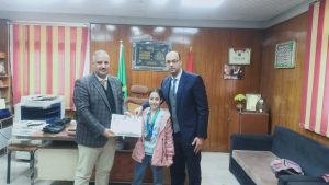 وكيل وزارة الشباب والرياضة بالقليوبية يكرم بطلة الكاراتيه منة أمام - صور