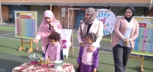 شبان بنها تحتفل بيوم المائه مع براعمها الصغار