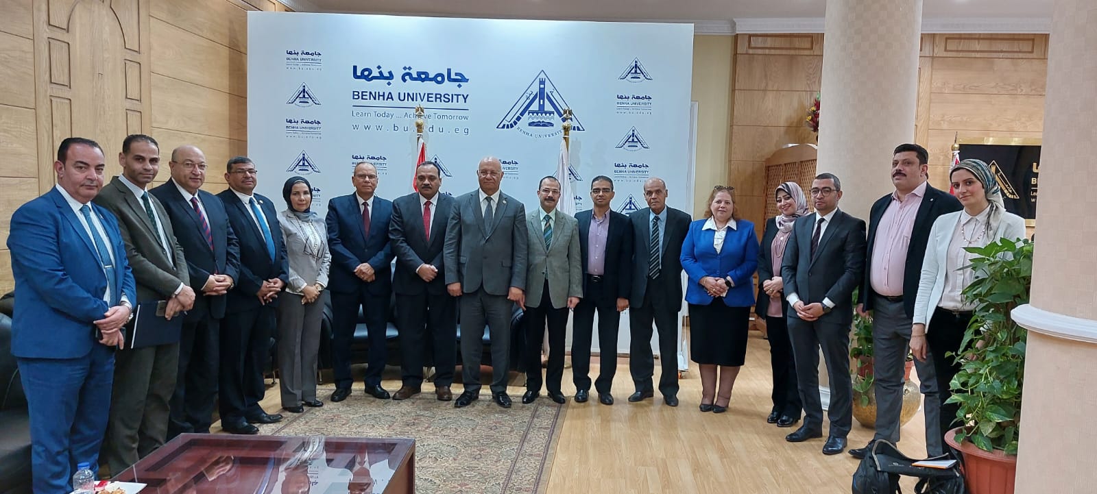 جامعة بنها تستقبل الزيارة السنوية لفريق تقييم النظام المتكامل للجودة والسلامة والصحة المهنية