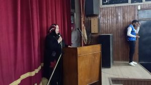 وكيل وزارة الشباب والرياضة بالقليوبية يدشن مبادرة "أمي تاجي" من مسرح نادى الشباب بطوخ