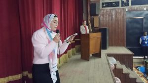 وكيل وزارة الشباب والرياضة بالقليوبية يدشن مبادرة "أمي تاجي" من مسرح نادى الشباب بطوخ