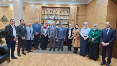 رئيس جامعة بنها يستقبل وفد مركز المعلومات ودعم اتخاذ القرار بمجلس الوزراء