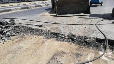 بدء إصلاح الهبوط الأرضي بالطريق الزراعي ببنها