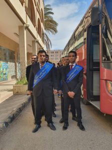 وفد طلاب جامعة بنها فى زيارة للمتحف القومي للحضارة المصرية بالفسطاط