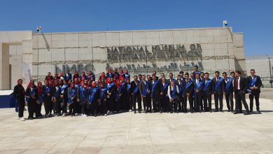 وفد طلاب جامعة بنها فى زيارة للمتحف القومي للحضارة المصرية بالفسطاط