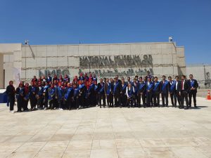 وفد طلاب جامعة بنها فى زيارة للمتحف القومي للحضارة المصرية بالفسطاط
