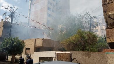 صور - السيطرة على حريق داخلا فيلا بمدينة بنها