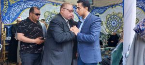محافظ القليوبية ورئيس جامعة بنها يشاركان فى واجب عزاء والدة الزميل إبراهيم جودة