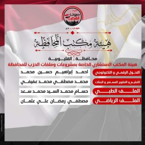 الأمانة المركزية لحزب صوت الشعب تعلن تشكيل القليوبية