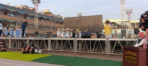 طلاب شبان بنها يقدمون عرض فرعوني علي هامش احتفالات التخرج