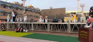 طلاب شبان بنها يقدمون عرض فرعوني علي هامش احتفالات التخرج