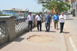 محافظ القليوبية يتفقد كورنيش النيل وممشى أهل مصر المرحلة الأولى ببنها 