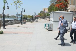 محافظ القليوبية يتفقد كورنيش النيل وممشى أهل مصر المرحلة الأولى ببنها 