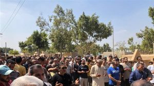 تشييع جثمان الطفل "زياد" ضحية فتاة تتعلم قيادة سيارة بالقليوبية (صور)