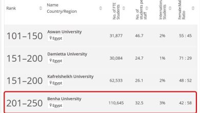جامعة بنها ضمن الفئة 201-250 عالمياً في تصنيف التايمز البريطاني للجامعات الشابة لعام 2023