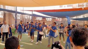 اطفال شبان بنها يشاركون فى احتفالية القليوبية بالعيد القومي