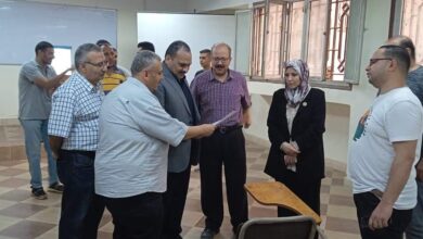 نائب رئيس جامعة بنها يتفقد إجراءات الكشف الطبي بكليات التجارة والزراعة والطب البيطري