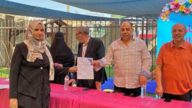 شبان بنها تكرم المعلمة توحيدة محمد