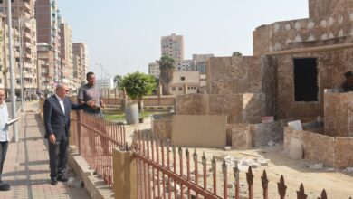 محافظ القليوبية يتفقد مشروع ممشى أهل مصر بمدينة بنها 