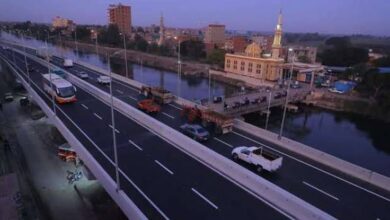 فتح الحركة المرورية على طريق بنها المنصورة شرق الرياح التوفيقي 