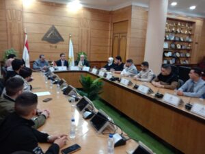 رئيس جامعة بنها يلتقي بالطلاب الوافدين الفلسطينيين