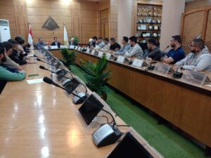 رئيس جامعة بنها يلتقي بالطلاب الوافدين الفلسطينيين