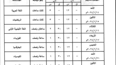 شبان بنها تنشر امتحانات نصف العام لطلابها