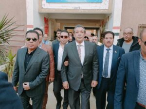 حازم عمر يصل بنها للمرور على لجان الانتخابات الرئاسية