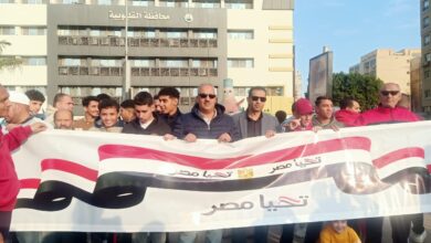 مسيرة شبابية بالقليوبية احتفالا بعيد الشرطة المصرية مسيرة شبابية بالقليوبية احتفالا بعيد الشرطة المصرية