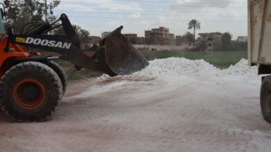خلال جولته بمدينة شبين القناطر ... محافظ القليوبية يأمر بإزالة شونة مواد بناء على أرض زراعية