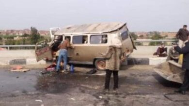 إصابة 3 أشخاص في اصطدام ميكروباص بالحاجز الخرساني بكوبري قها إصابة 3 أشخاص في اصطدام ميكروباص بالحاجز الخرساني بكوبري قها