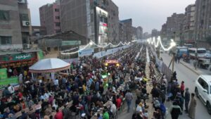 أطول مائدة إفطار بالقليوبية بحضور 12 ألف مواطن (صور)