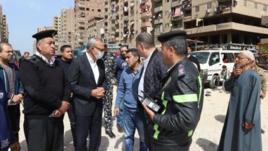 محافظ القليوبية يتابع إزالة برج مخالف بشارع أحمد عرابي لمخالفته شروط التراخيص