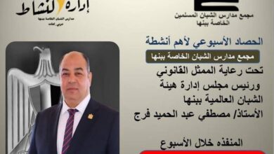 الحصاد الاسبوعى لمجمع مدارس الشبان العالمية