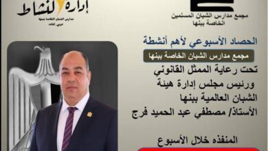 الحصاد الاسبوعى لمجمع مدارس الشبان العالمية