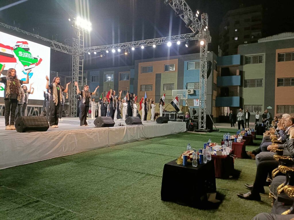 رسالة وطن و فلسطين في القلب.. احتفالية مميزة لشبان بنها بتحرير سيناء